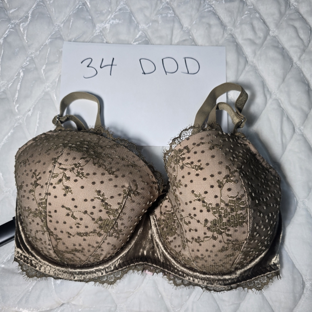 Victoria's Secret Embroidered Lace Bra in Gold and Brown - Picture 4 of 4